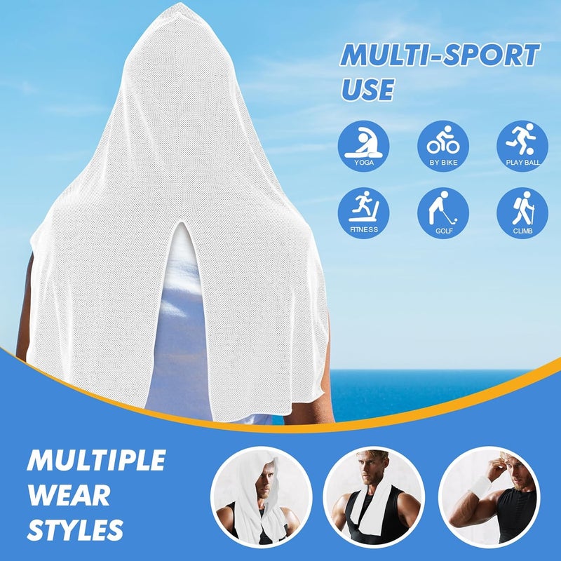 CASITE 3 Pack Cooling Hoodie Towels for Neck and Face, UPF 50 Sun Protection & Instant Cooling, Ice Towels for Hot Weather, Soft Breathable Towel for Sport, Work Out, Gym, Camping & More Activities - Image 5